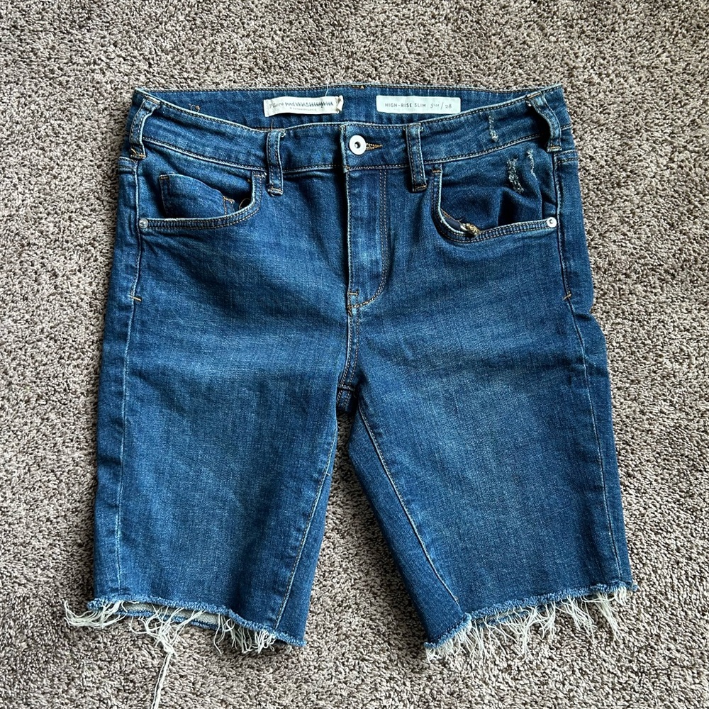 Pilcro by Anthropologie High Rise Slim Denim Shorts